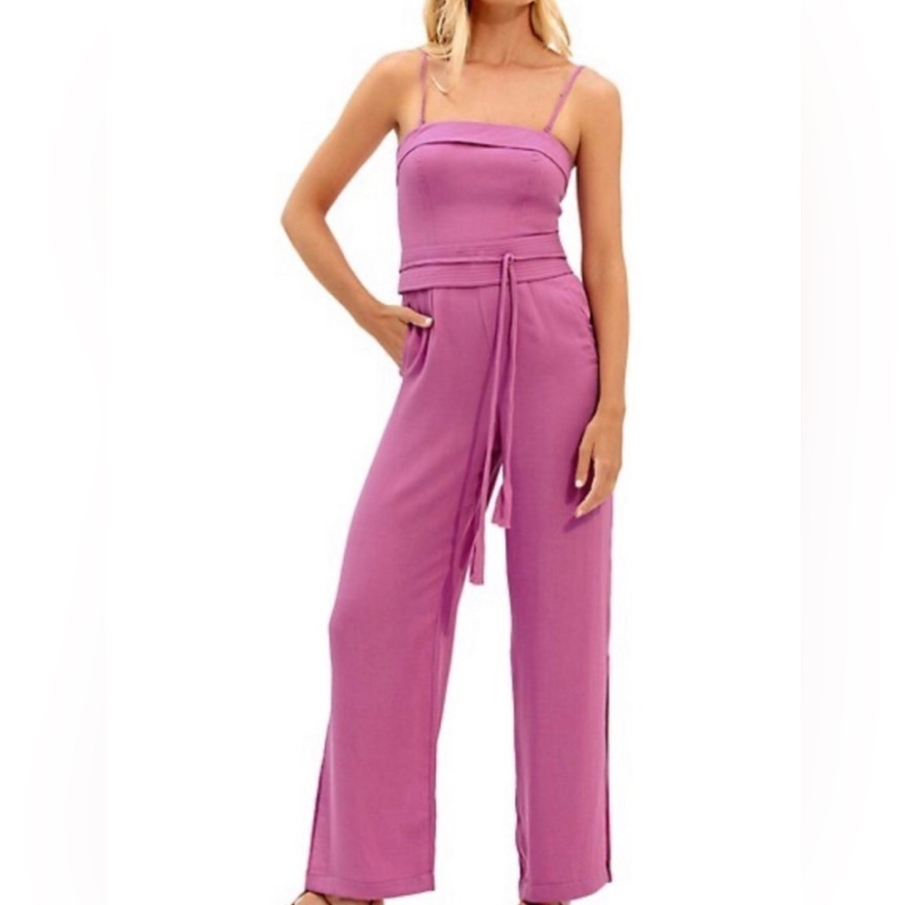 NWT Vix Sleeveless Wide-Leg Jumpsuit with Tie Waist sz 4